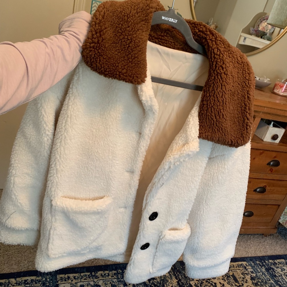 Oversized teddy bear coat